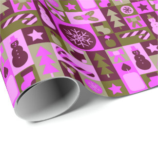 Papel De Regalo Retro Mezcla de Navidad Patchwork