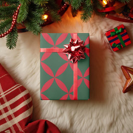 Papel De Regalo Retro Mid Century Festividad moderna Geométrica Fl