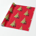 Papel De Regalo Retro Mid Century Moderno Guay Cat Christmas Tree<br><div class="desc">¡Más artículos geniales en mi tienda!</div>