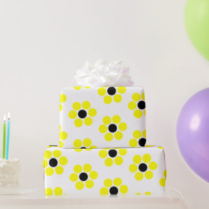 Papel De Regalo Retro moderno simple negro y amarillo