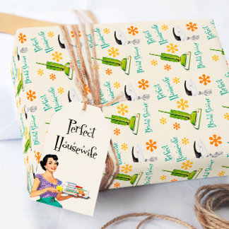 Papel de Regalo Retro Nupcial Ama de Casa Perfecta