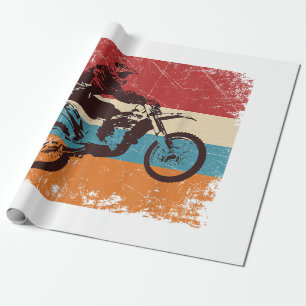 Papel De Regalo Retro Off Road Motocross Enduro