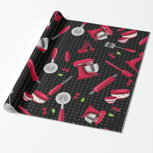Papel De Regalo Retro Polka Dot Red Kitchen Gadget
