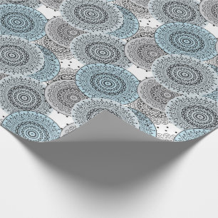 Papel De Regalo Retro, retro, azul y gris, elegante