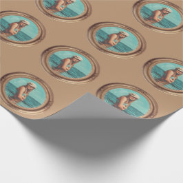 Papel De Regalo Retro Retro Retrato de estilo Dorado