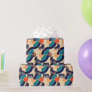 Papel De Regalo Retro Roller Disco