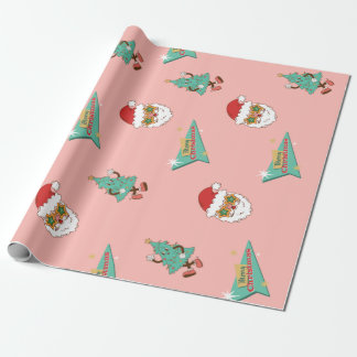 Papel de Regalo Retro Santa