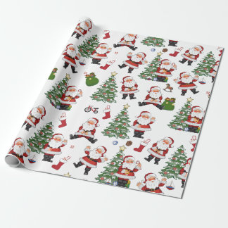 Papel De Regalo Retro Santa Gift Wrap
