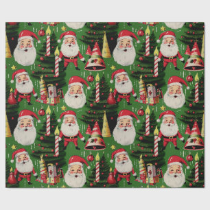 Papel De Regalo Retro Santa Holiday Delicios 2