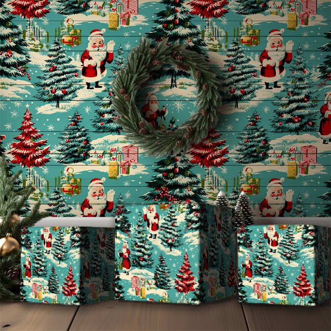 Papel De Regalo Retro Santa Wonderland (Subido por el creador)