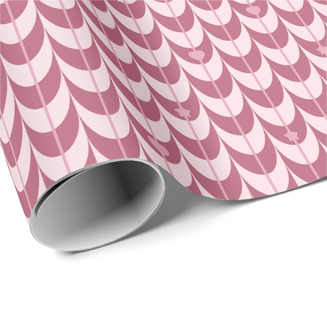 Papel De Regalo Retro Scallop Geometric Pattern (Esquina del rollo)
