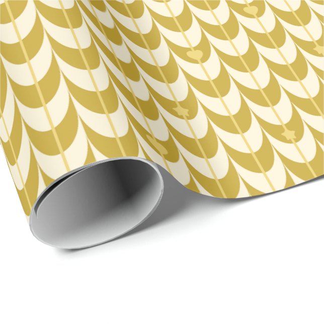 Papel De Regalo Retro Scallop Geometric Pattern (Esquina del rollo)