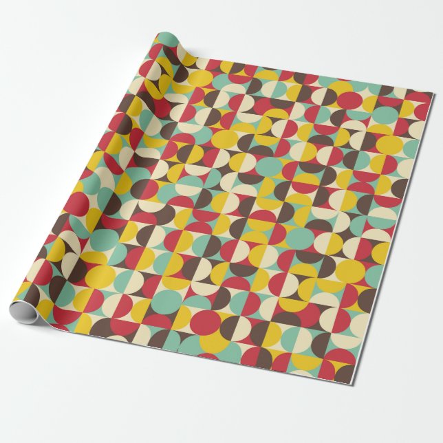 Papel De Regalo Retro seamless pattern with circles. Colorful hips (Desenrollado)