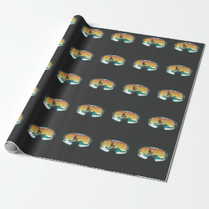 Papel De Regalo Retro Snowboarding Freestyle Jump Snow Mountain