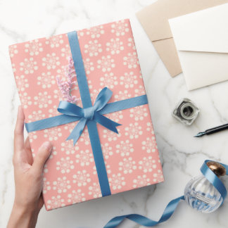 Papel De Regalo Retro Snowflake en rosa Rosa