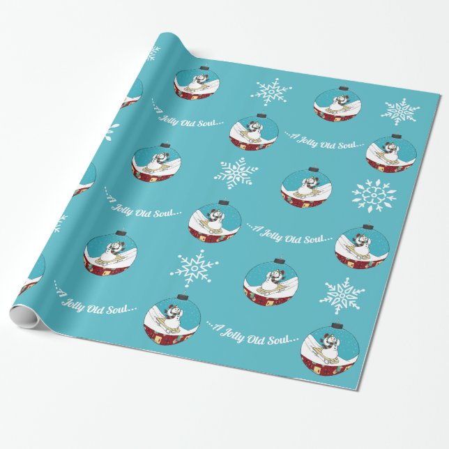 Papel De Regalo Retro - Snowman (Desenrollado)