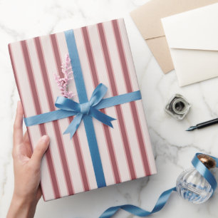 Papel De Regalo Retro Stripes Pink Burgundy Y2K Style