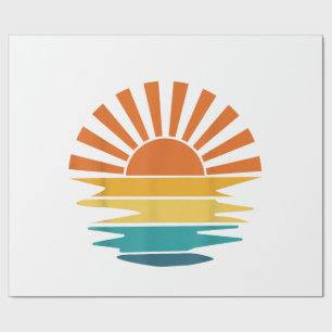 Papel De Regalo Retro Sunset Rays Wavy Vintage Retro Sunshine Sun