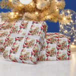 Papel De Regalo retro vintage Christmas cat<br><div class="desc">retro vintage Navidad felino Papel de envolver de vacaciones</div>