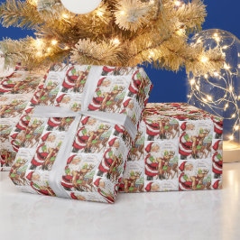 Papel De Regalo retro vintage Christmas cat