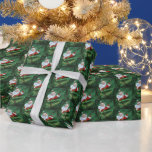 Papel De Regalo retro vintage Christmas Santa Holiday con azulejos<br><div class="desc">papel de envolvimiento retro vintage de Navidad Santa Holiday</div>