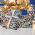 Papel De Regalo retro vintage Christmas window shopping<br><div class="desc">retro vintage navidad compras envolver papel</div>