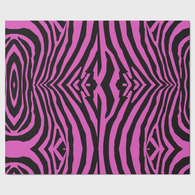 PAPEL DE REGALO RETRO WILD ANIMAL IMPRESIÓN PATRÓN PINK NEGRO AJUS (Costura)