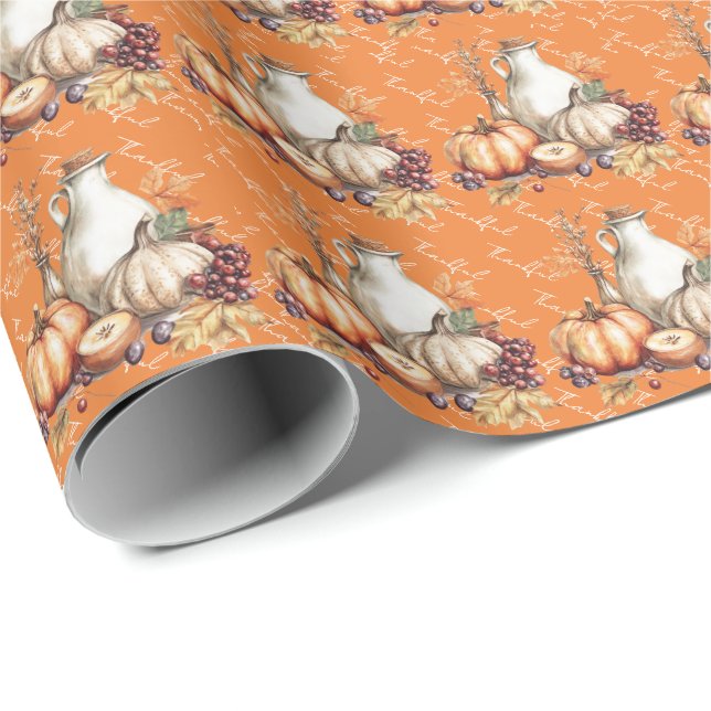 Papel De Regalo Reunión familiar en la cena de Acción de Gracias (Esquina del rollo)