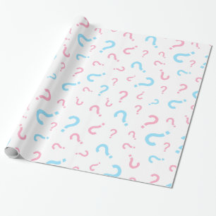 Papel De Regalo Revelación de género con signo de interrogación ro