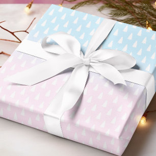 Papel De Regalo Revelación de género de árbol de Navidad rosa past