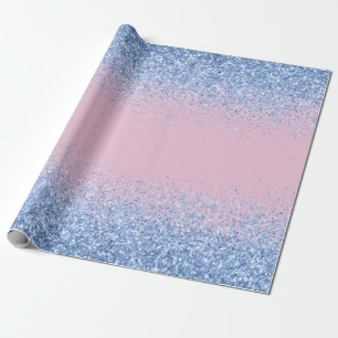 Papel De Regalo Revelación de género de Purpurina rosa azul oco