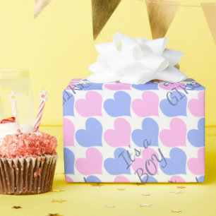 Papel De Regalo Revelación de género: es un niño/Chica rosado en e