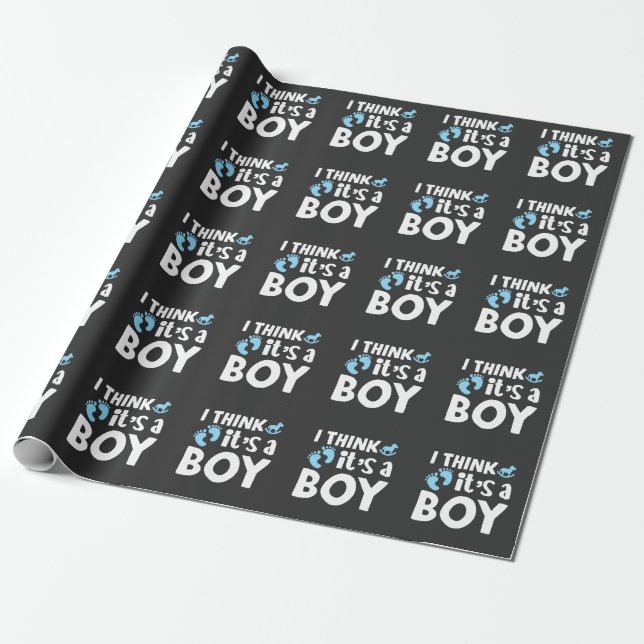 Papel De Regalo Revelación de género: niño Fiesta de Baby Shower (Desenrollado)