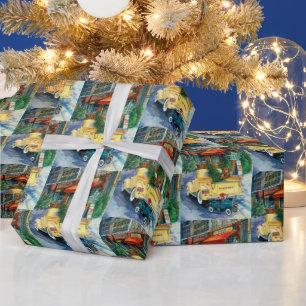 Papel De Regalo Revestimiento retro vintage de fiesta de la ciudad