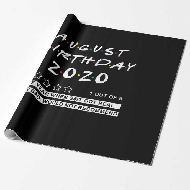 Papel De Regalo Revisión de 2020 Cumpleaños de Agosto Muy Mal (Desenrollado)