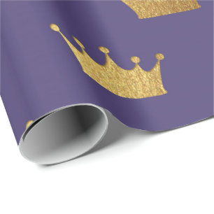 Papel De Regalo Rey Crown Heraldic príncipe del ciruelo de la