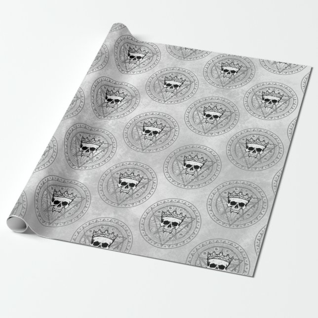 Papel De Regalo Rey de los muertos: Blanco oscuro de la Sigilia re (Desenrollado)