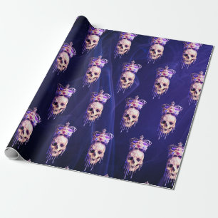 Papel De Regalo Rey de los muertos derritiendo el cráneo dorado mo