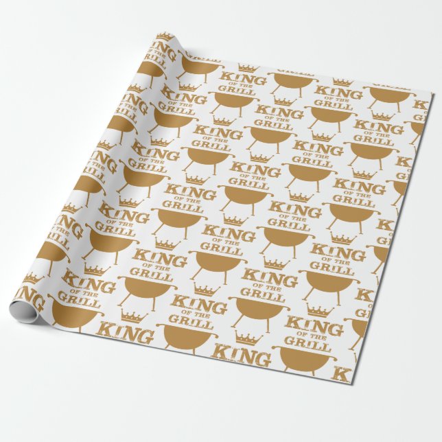 Papel De Regalo Rey Del Grill, Oro (Desenrollado)