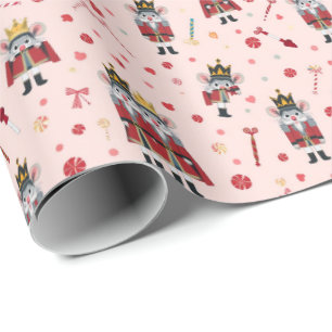 Papel De Regalo Rey Ratón Cascanueces Rosa Pastel