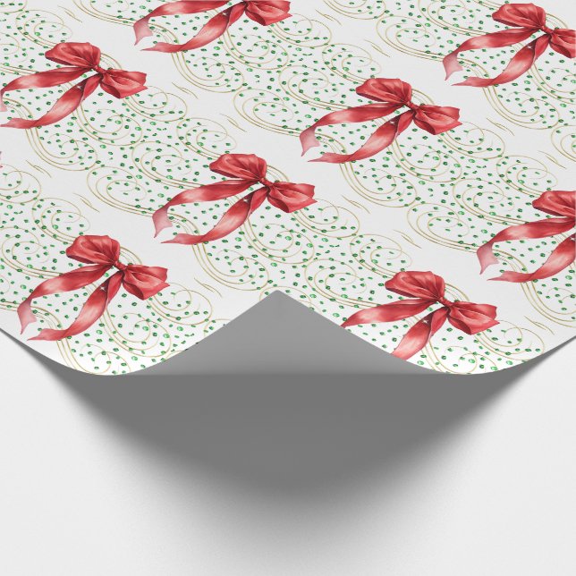 Papel De Regalo Ribbon on Green Stones (Esquina)