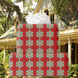 Papel De Regalo Rich Colonial Red Quilt Pattern Birftwrap