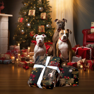 Papel De Regalo Rich Red Twinkle Enfoca a los Navidades de Pitbull