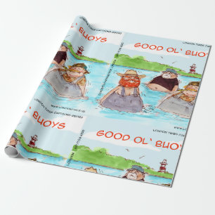 Papel De Regalo Rick London Buen Chicos Antiguos Cómic Divertido