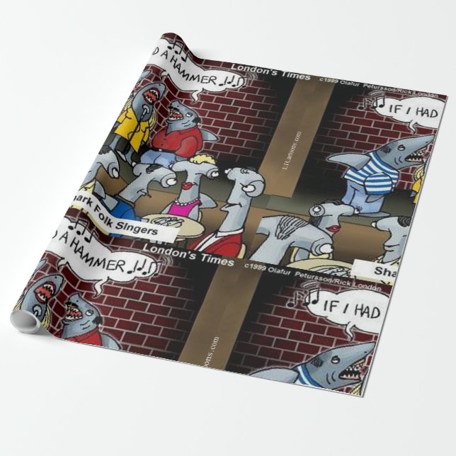 Papel De Regalo Rick London, cantante de folk tiburón (Desenrollado)