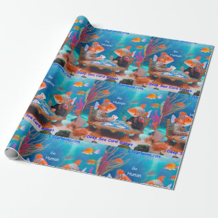 Papel De Regalo Rick London Fish Jugando Juego de Cartas "Go Fish"