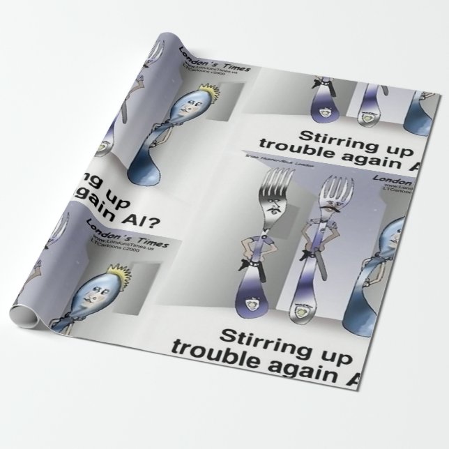 Papel De Regalo Rick London Funny Silverware Police (Desenrollado)