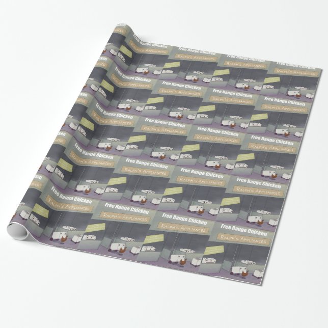 Papel De Regalo Rick London Gallina Divertida Suelta (Desenrollado)