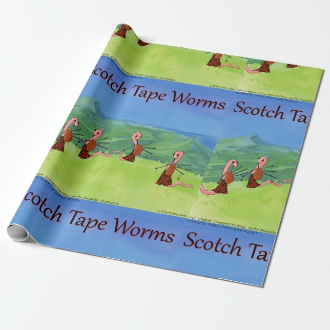 Papel De Regalo Rick London Worms From Scotland Funny (Desenrollado)