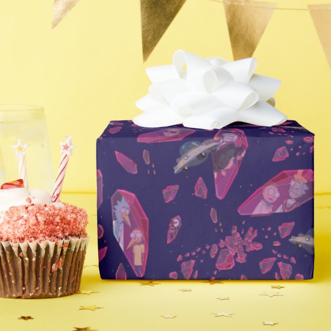 Papel De Regalo Rick y Morty Time Crystal Pattern (Fiesta de cumpleaños )